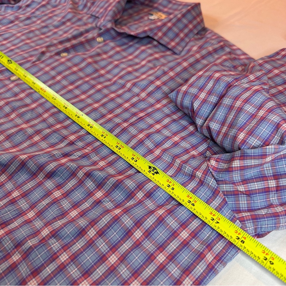 PETER MILLAR Summer Comfort Performance Shirt Men's XXL Blue/Red Check L/S - 494 - Picture 4 of 7
